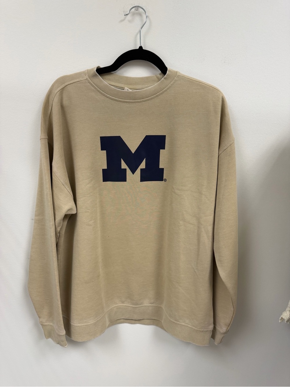 Michigan Logo Crewneck Sweatshirt - Beige